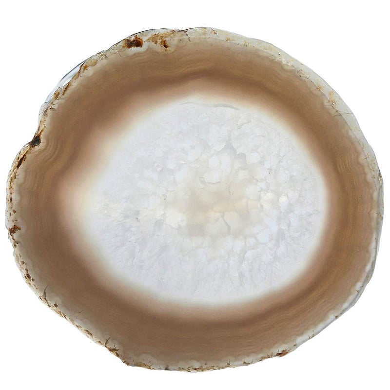 Nupuyai Polished Agate Geode Slices Cup Mats Coasters for Drinks Set of 2, Natural Stone Slab Place Cards for Wedding, Decorative Stone for Home Decoration 3-4 inches - Image 2